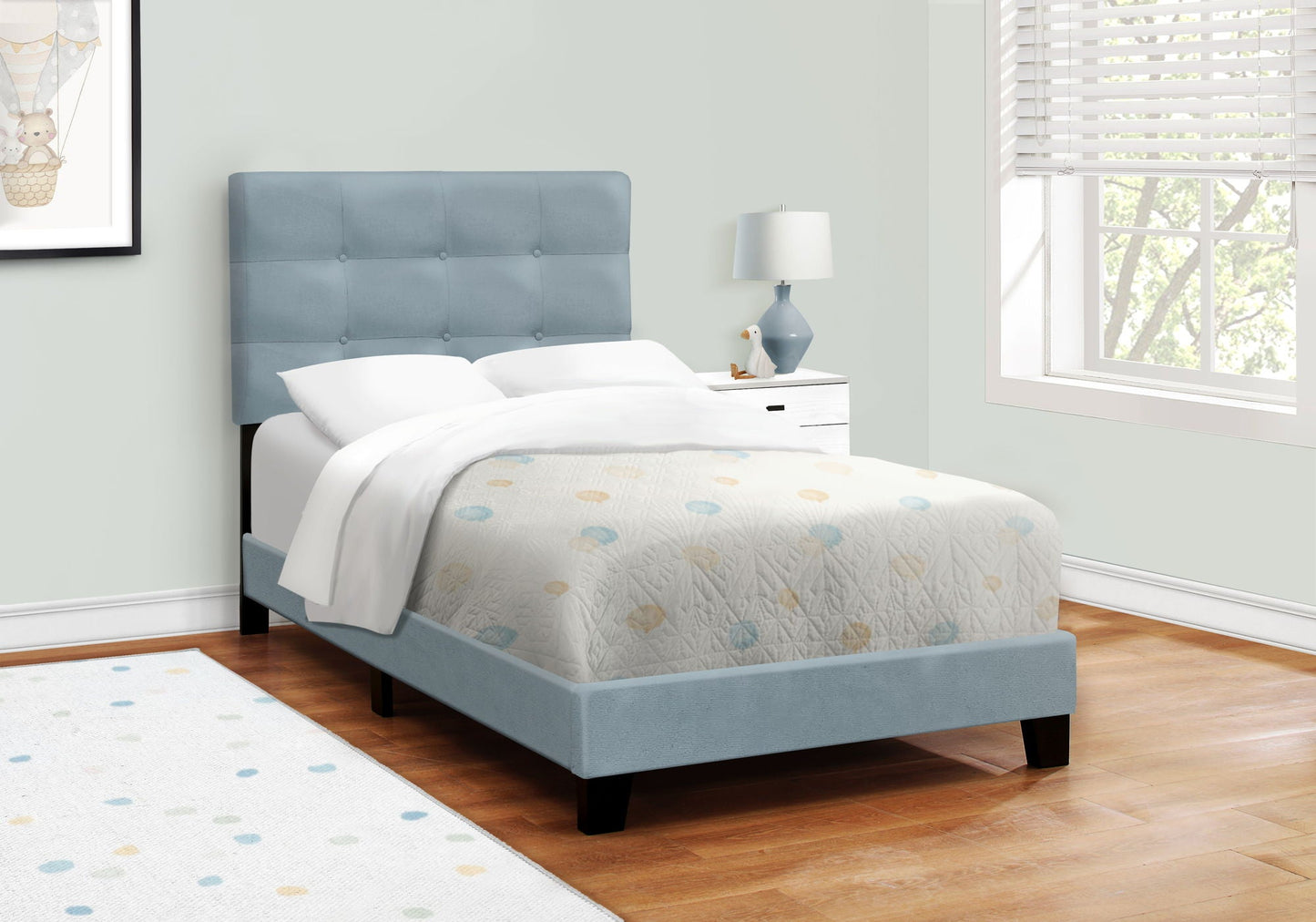 Transitional Upholstered Bed Frame