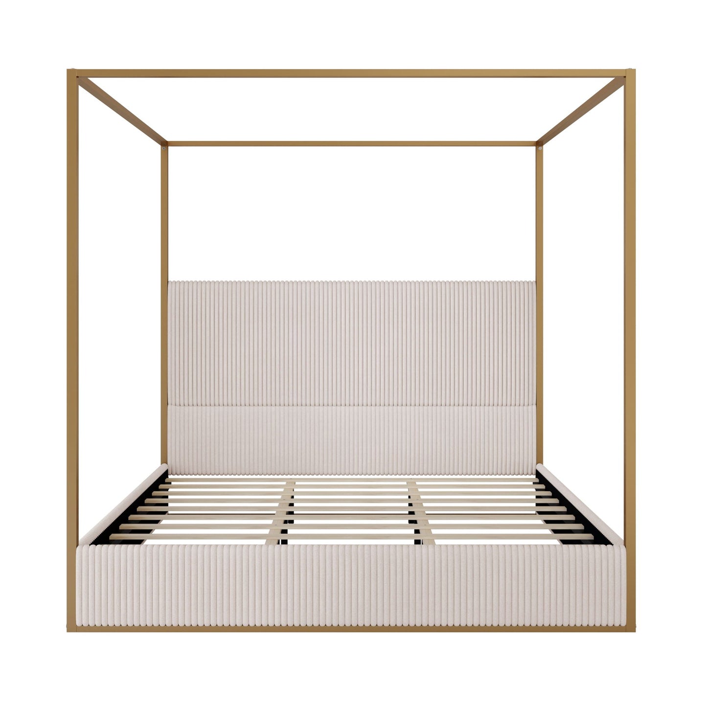 Luxury Canopy Bed With Upholstered Headboard