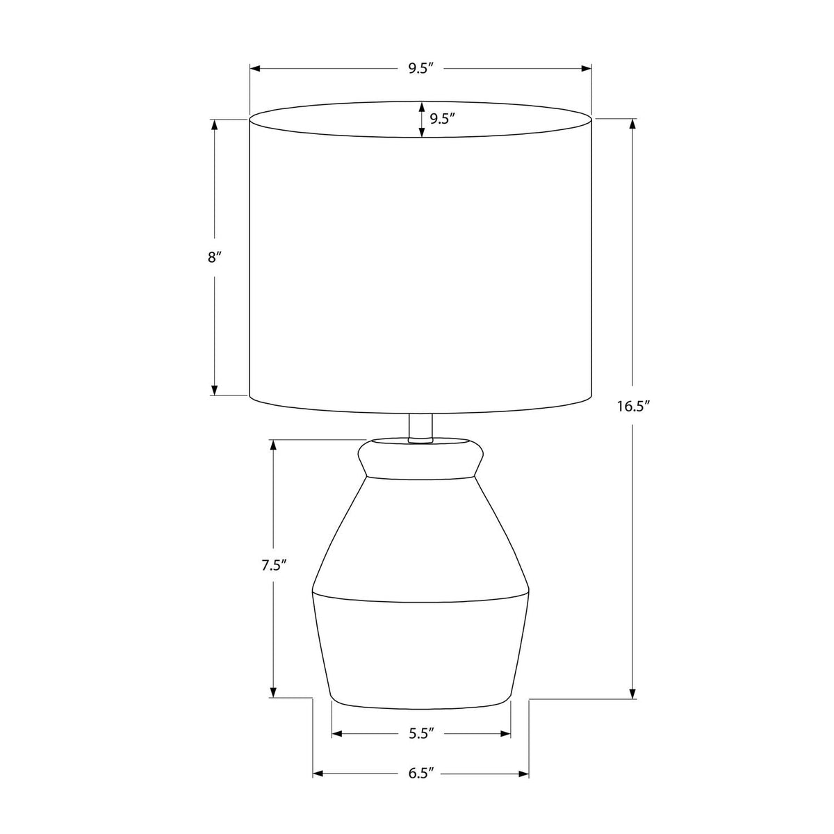 Lighting, Table Lamp Modern - Cream