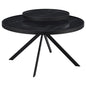 Briggs Round Marble Printed Glass Top Coffee Table Black