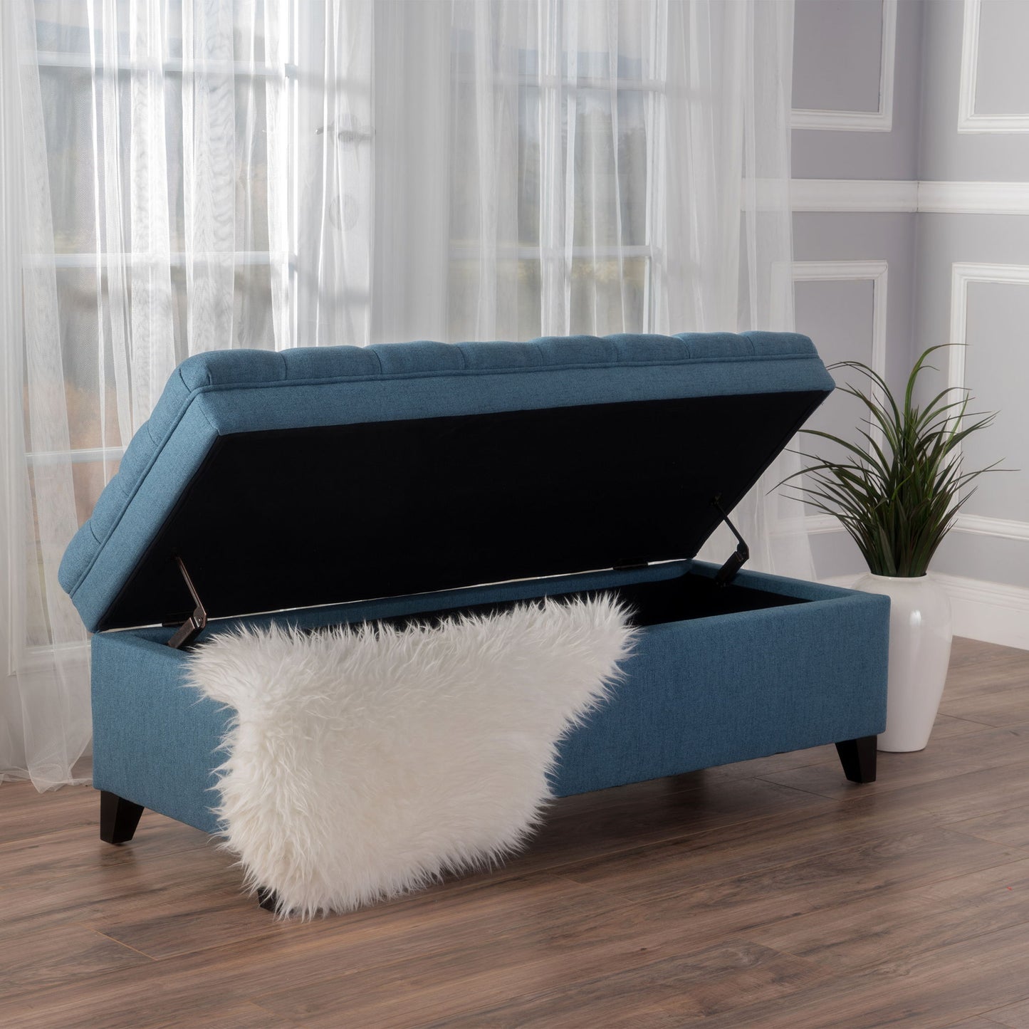Juliana Storage Ottoman With Birch Legs