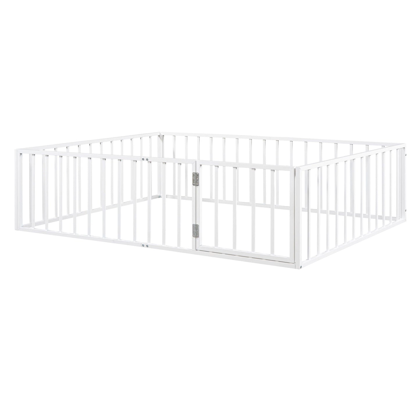 Metal Floor Bed Frame With Fence And Door