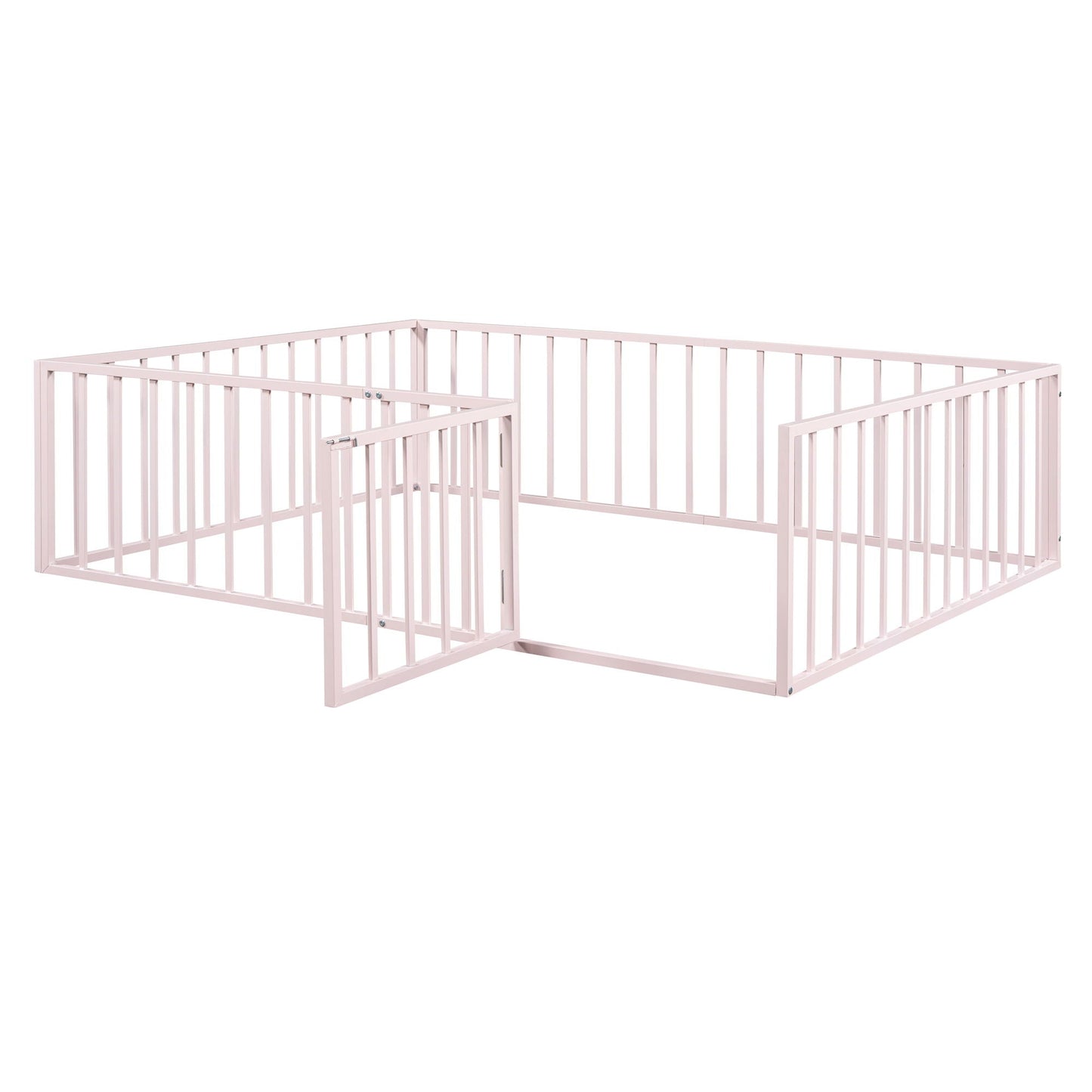 Metal Floor Bed Frame With Fence And Door
