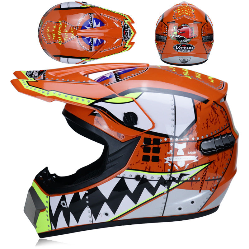 Youth Off-Road Motorcycle Helmet - [green] | Lightweight Motocross Full Face Shield for Dirt Bike & ATV