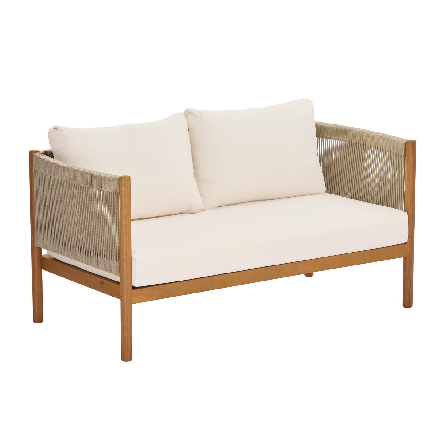 4-Piece Outdoor Sofa Set with Acacia Wood Frame in Teak Look