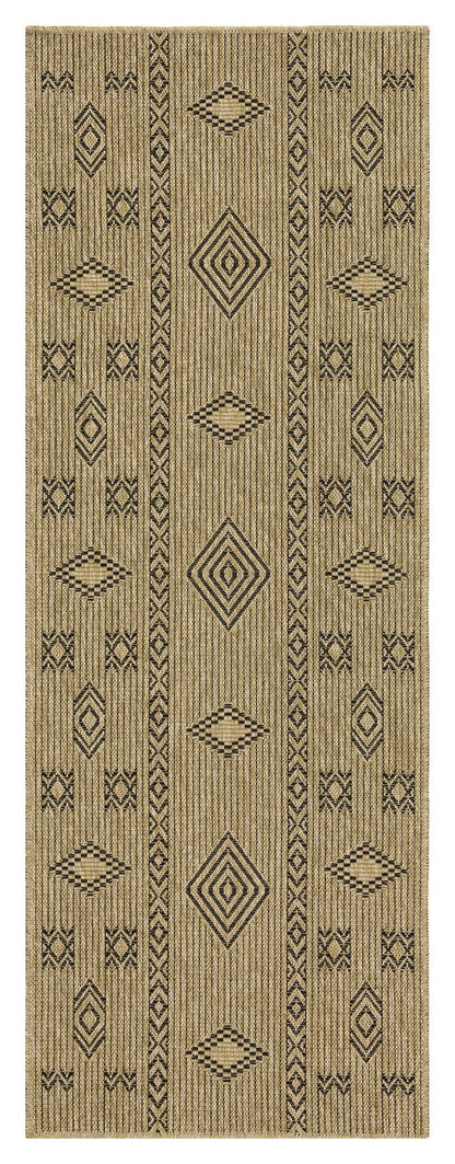 Earth GC_NTL1001 Jute/Black Indoor/Outdoor Area Rug