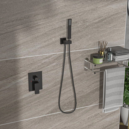Dual Shower Head System With 12" Wall Mounted Square Rain Shower And Rough In Valve