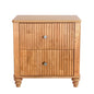 Modern Fluted Nightstand With 3 Drawers