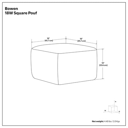 Bowen - Square Pouf - Black
