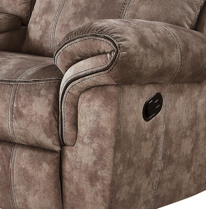 Zubaida - Two Tone Recliner Loveseat With USB Port Console