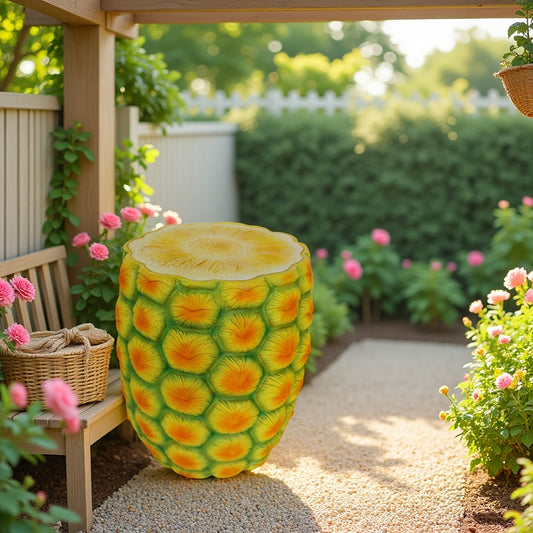 14" Oversized Pineapple Shaped Resin Stool