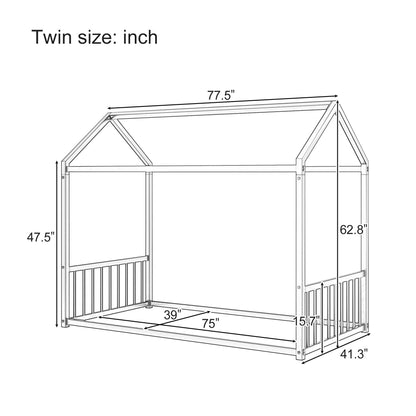 Montessori Floor Bed Frame With House Shape