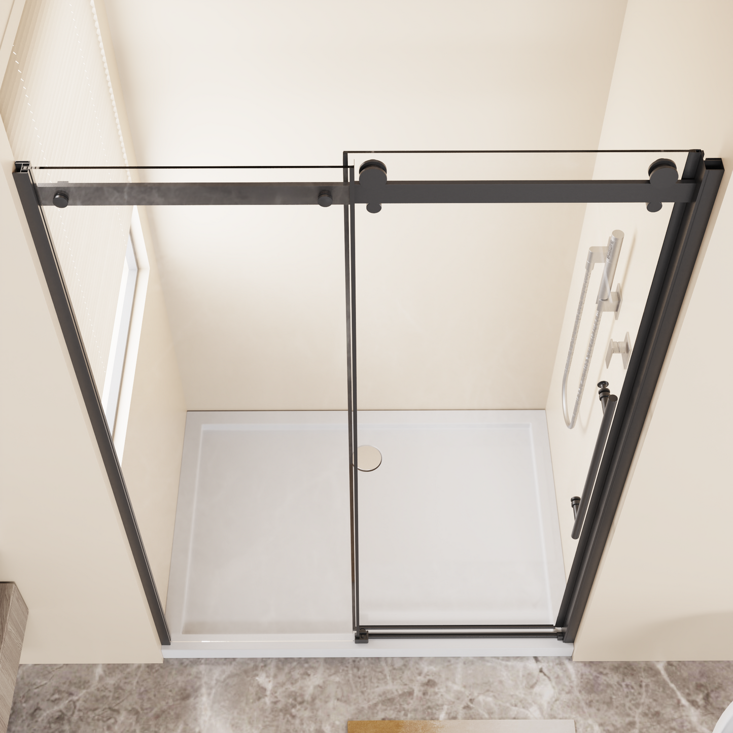 48 in W x 72 in H Frameless Sliding Shower Door