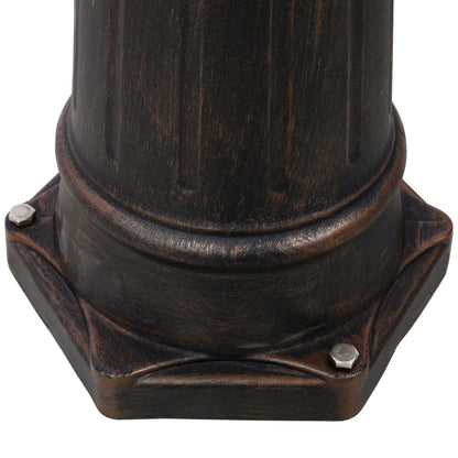 Stratford - Heavy Duty Cast Aluminum Mailbox With Post And Solar Light, Fluted Base, Decorative Modern Mailbox - Brown