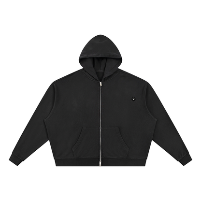 Loki & Ivy Unisex Vintage Wash Full Zip Boxy Hoodie