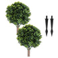 2-Pack UV-Resistant Faux Boxwood Topiary Trees