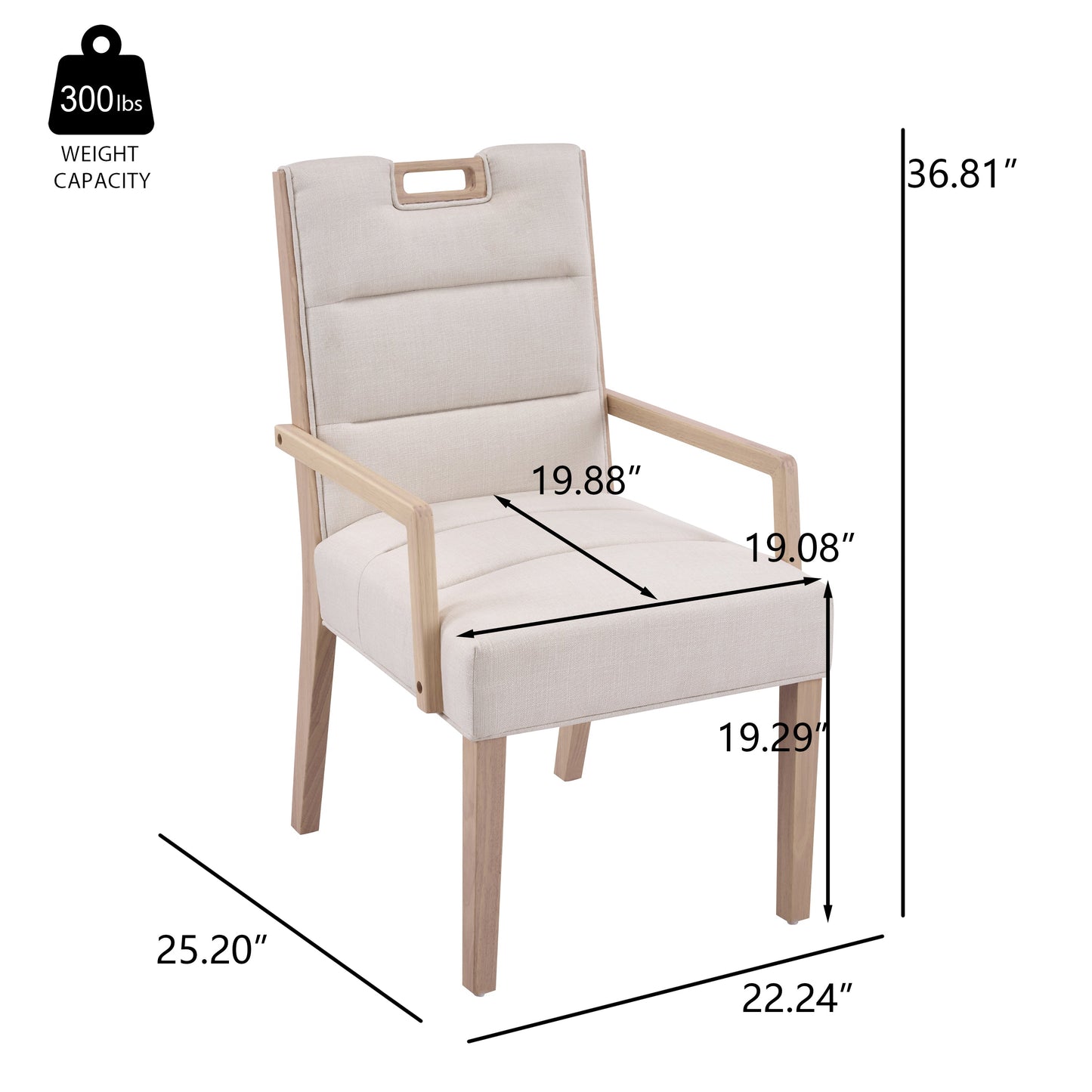 Upholstered Dining Chairs with Armrests