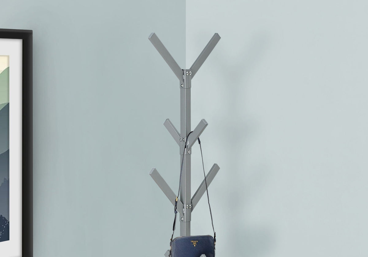 Coat Rack, Hall Tree, Free Standing, 8 Hooks, Entryway, Contemporary & Modern
