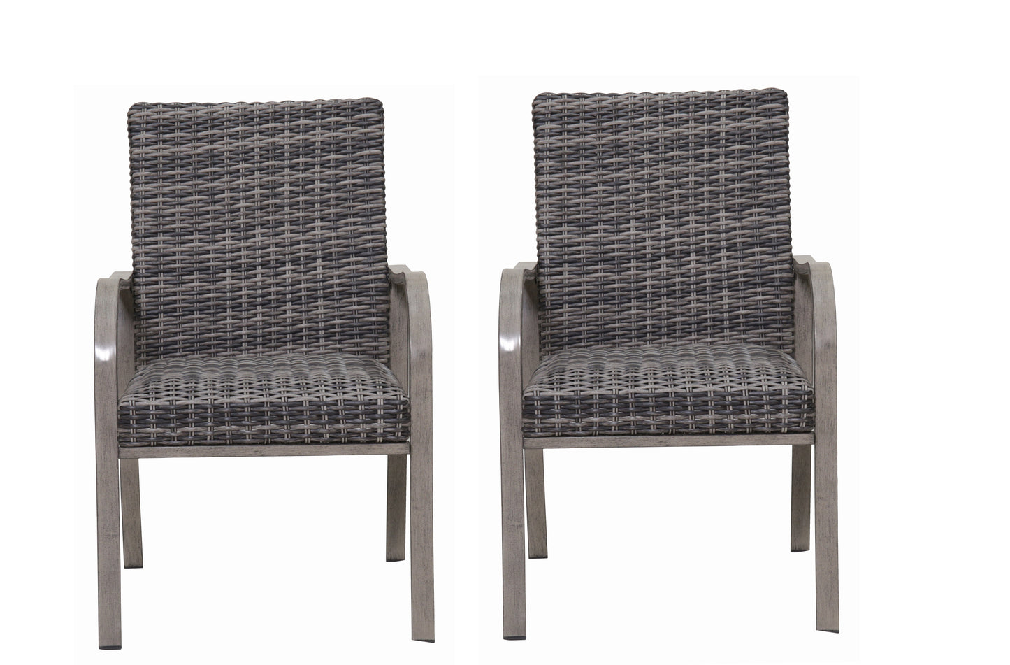2PC Outdoor Dining Chair with Hand-Painted Frame and Water-Washed Cotton Seat