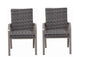 2PC Outdoor Dining Chair with Hand-Painted Frame and Water-Washed Cotton Seat