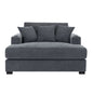 Oversized Chaise Lounger Modern Style Sofa Couch With Pillows, Charge Station & Cup Holders