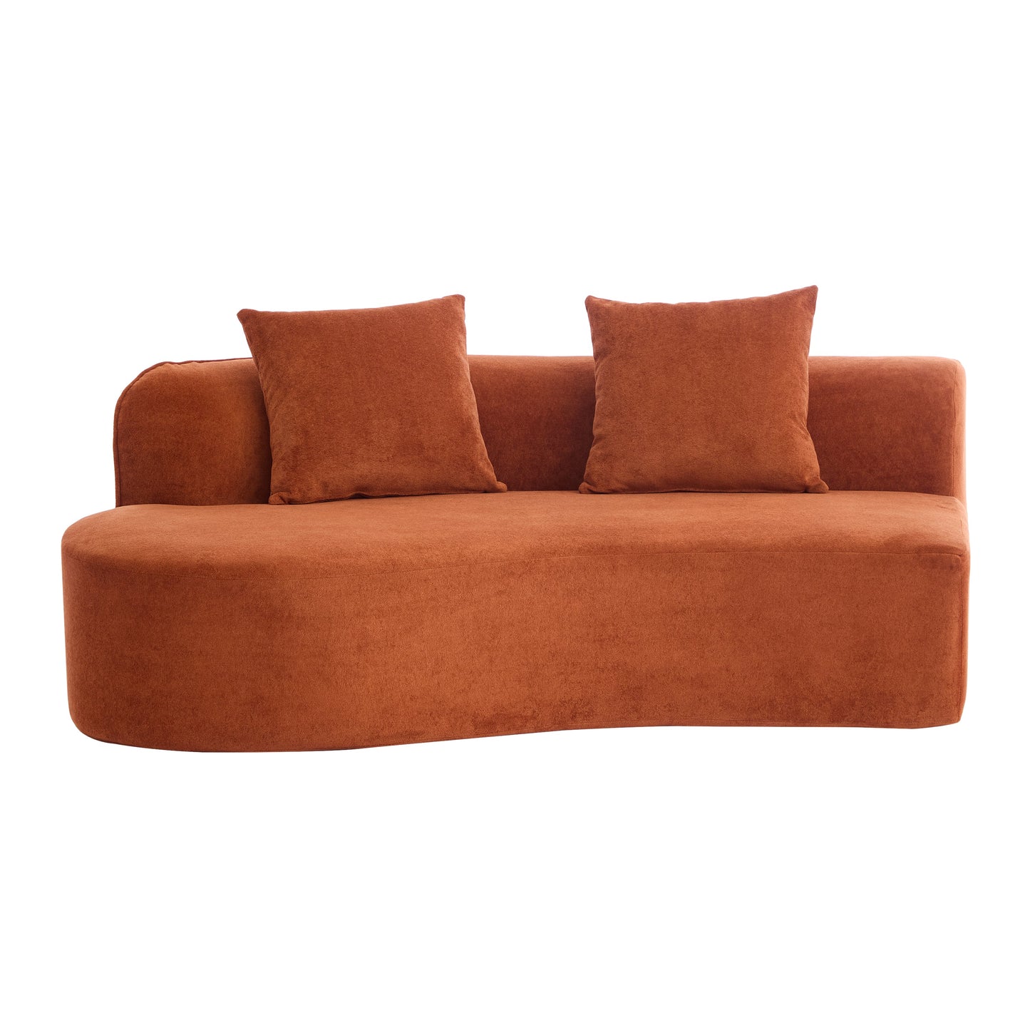 126" Curved Sectional Sofa (Dark Orange-D28 Full Foam)