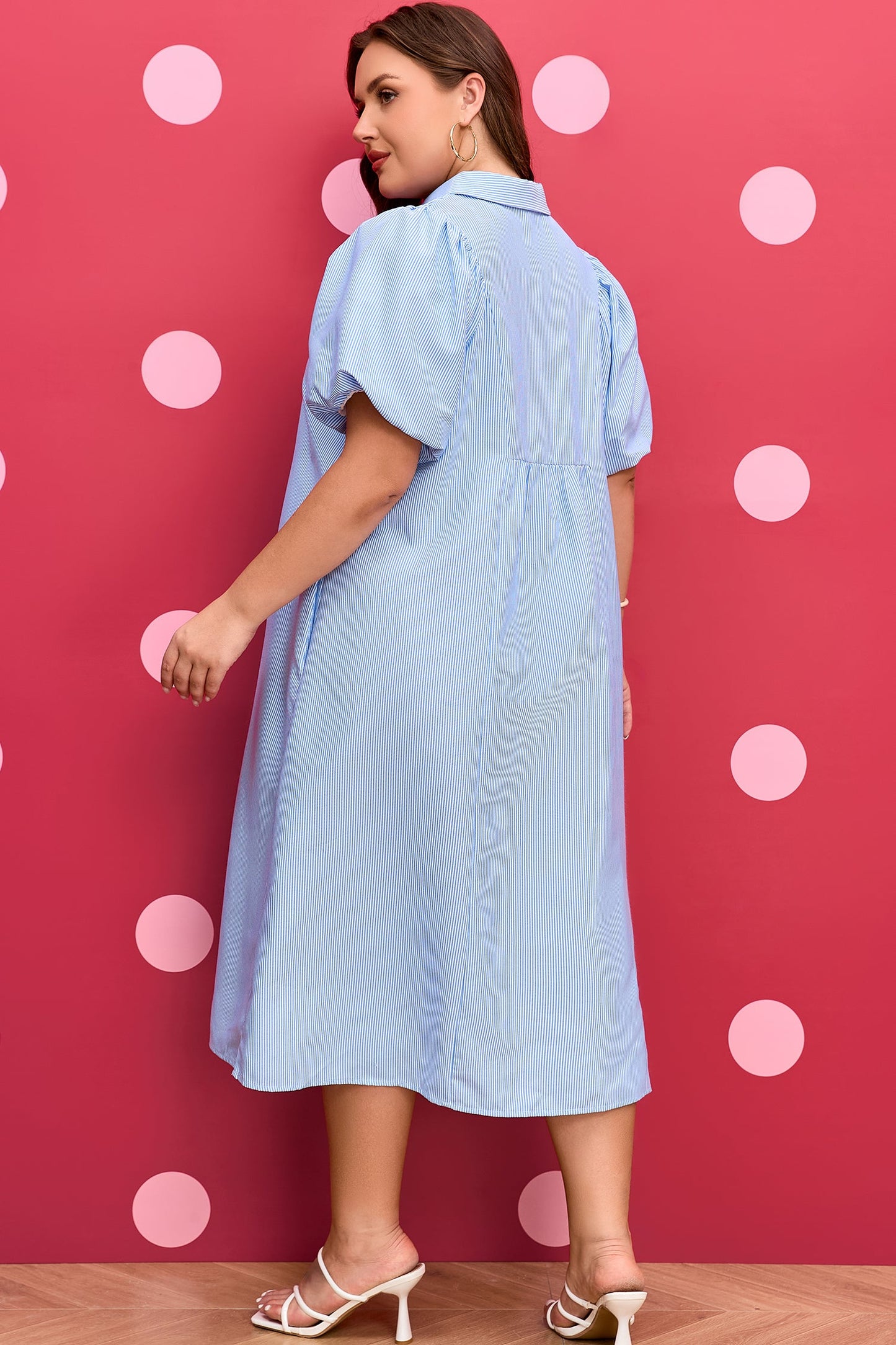 Julieta Detail Collar Midi PLUS Dress