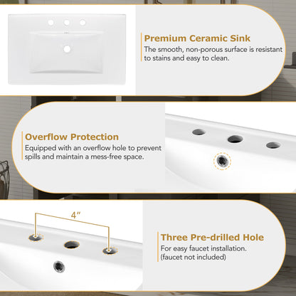 30" Bathroom Vanity with Sink Combo Set