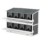 Wooden Chicken Nesting Box With 2 Egg Collection Drawers - White / Gray