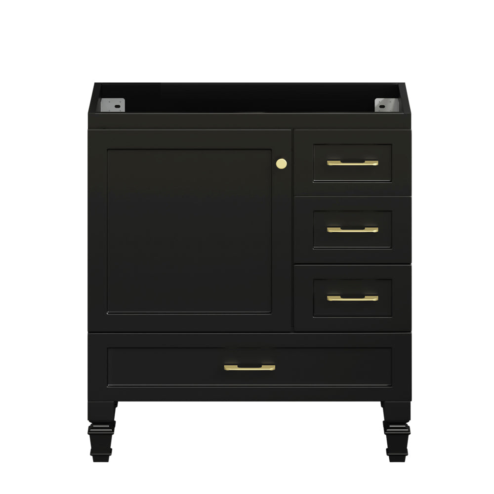 30" Black Bathroom Vanity