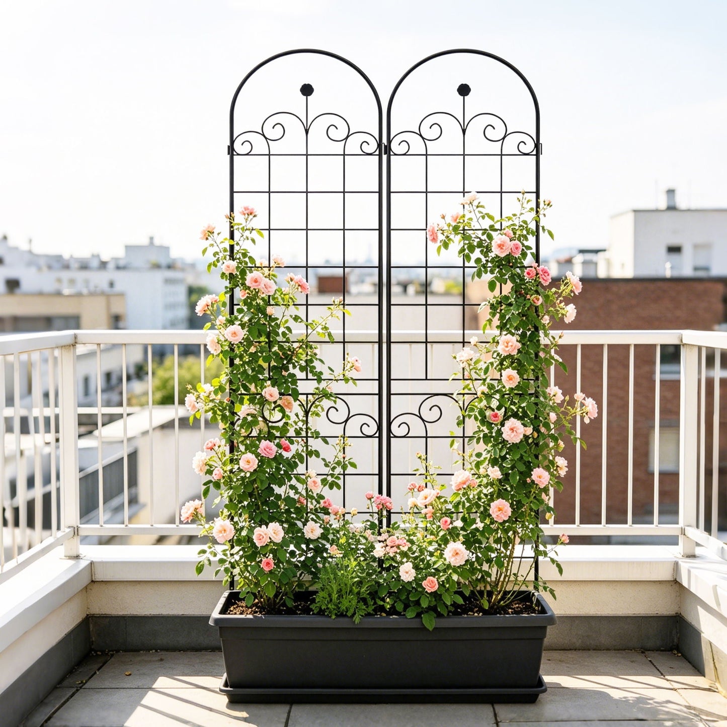 Metal Garden Trellis For Climbing Plants Outdoor Rustproof Plant Support Rose Trellis Netting Trellis