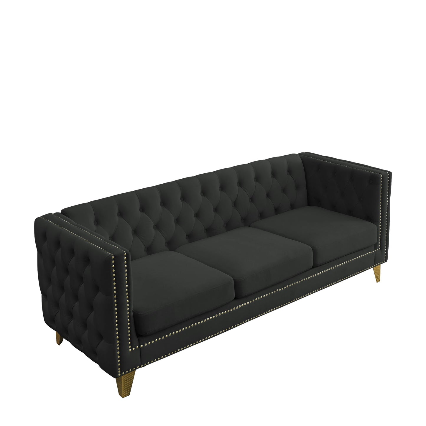 Modern Sofa With Button Tufting, Upholstered Couch For Living Room
