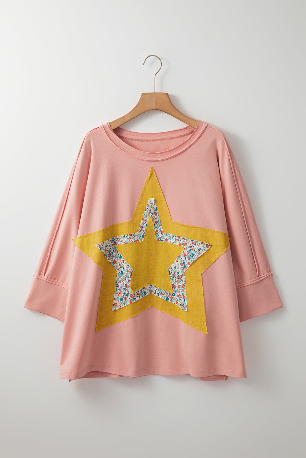 Naomi Floral Starbust Exposed Seam Mineral Wash Top