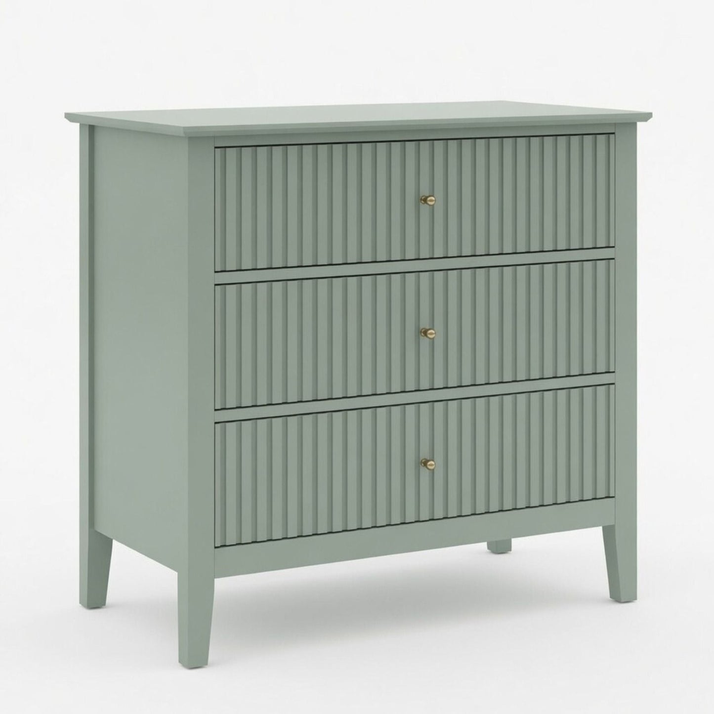 Fluted 3 Drawer Nightstand With Soft Close Slides
