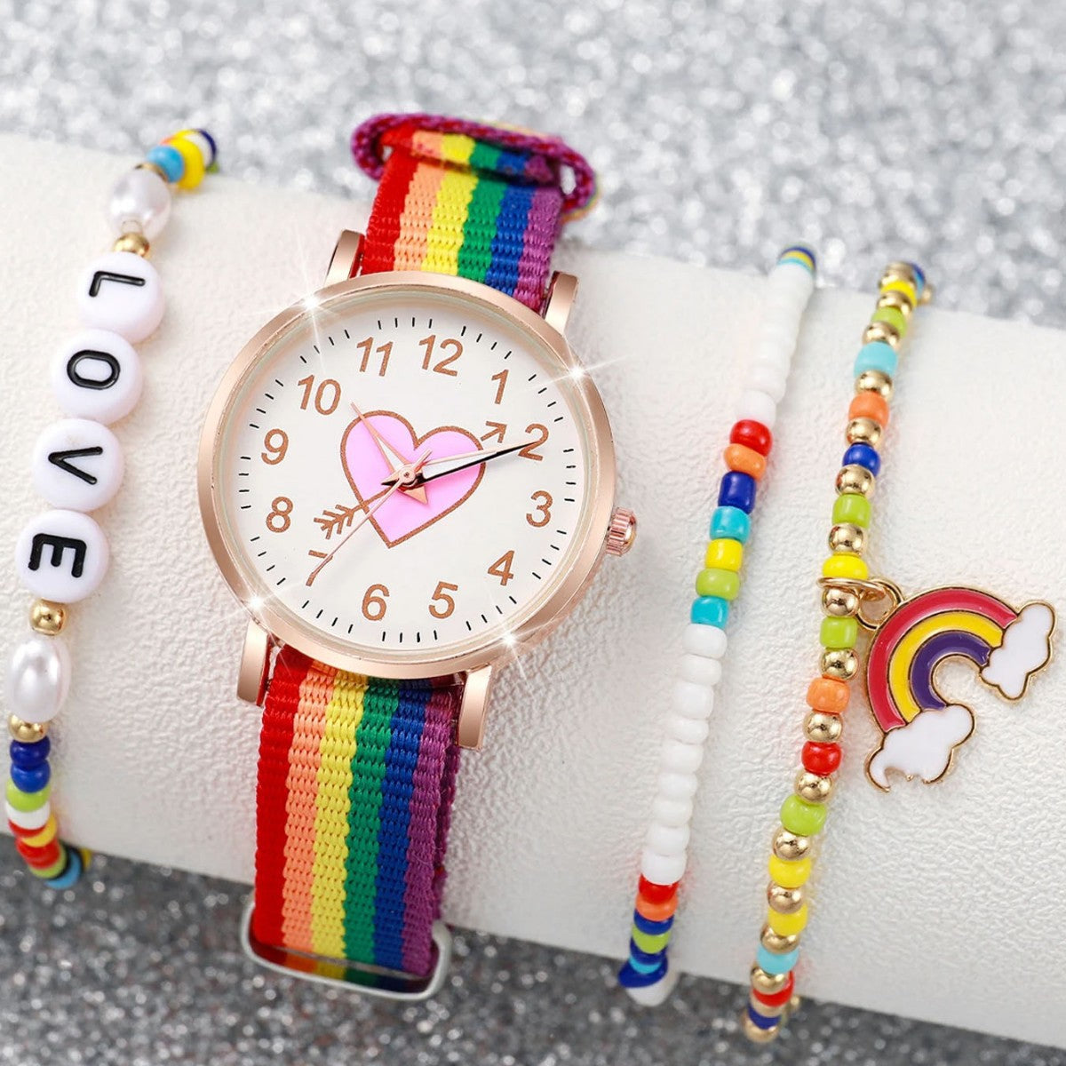 Rainbow Strap Luminous Watch For Women
