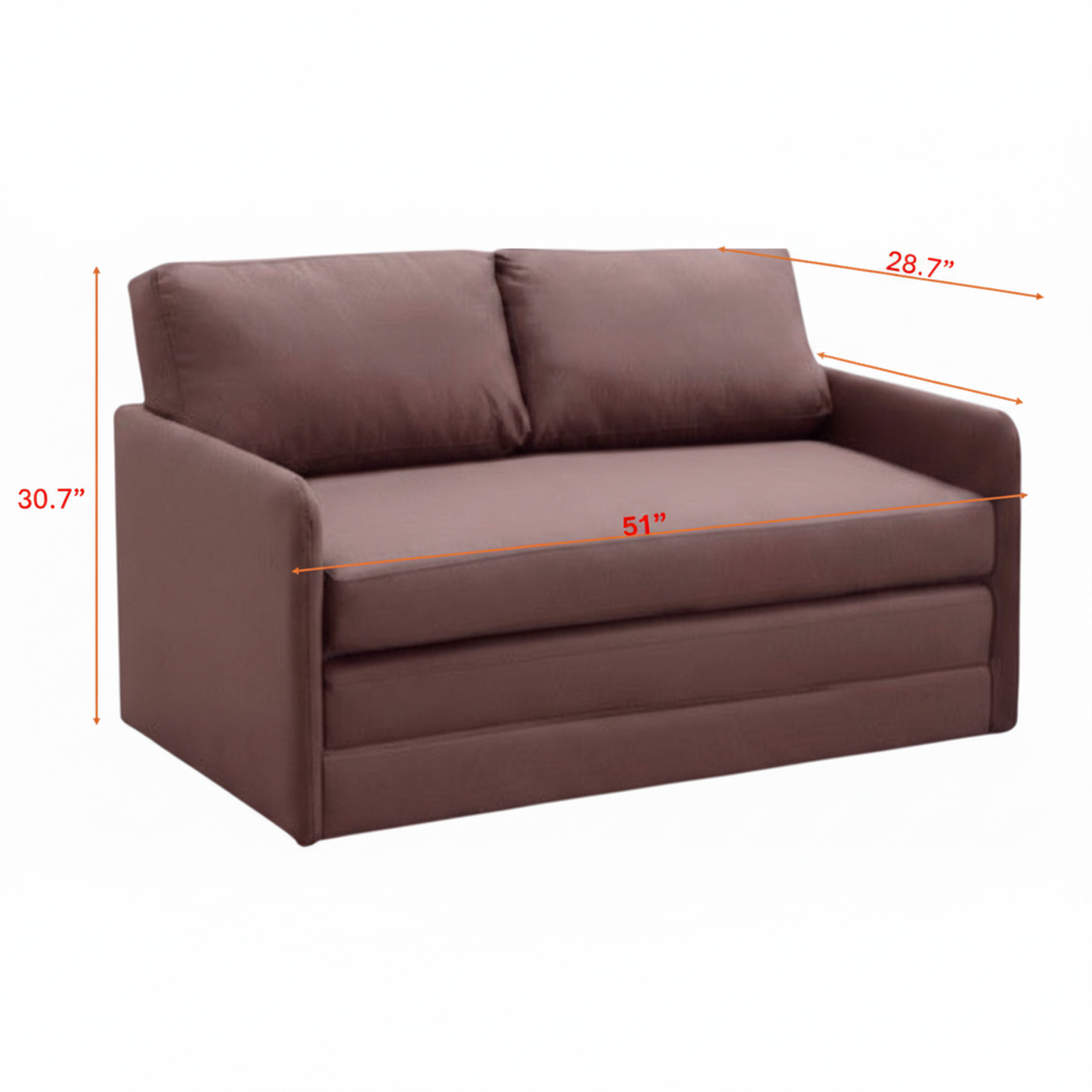 Container Furniture Direct Kathy Collection Modern Contemporary Fabric Upholstered Livingroom Loveseat Sleeper