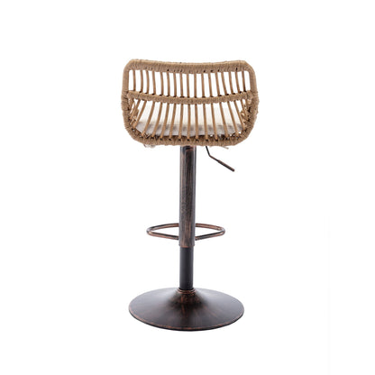 Modern Swivel Bar Stools Adjustable Counter Chairs With Footrest (Set of 2)