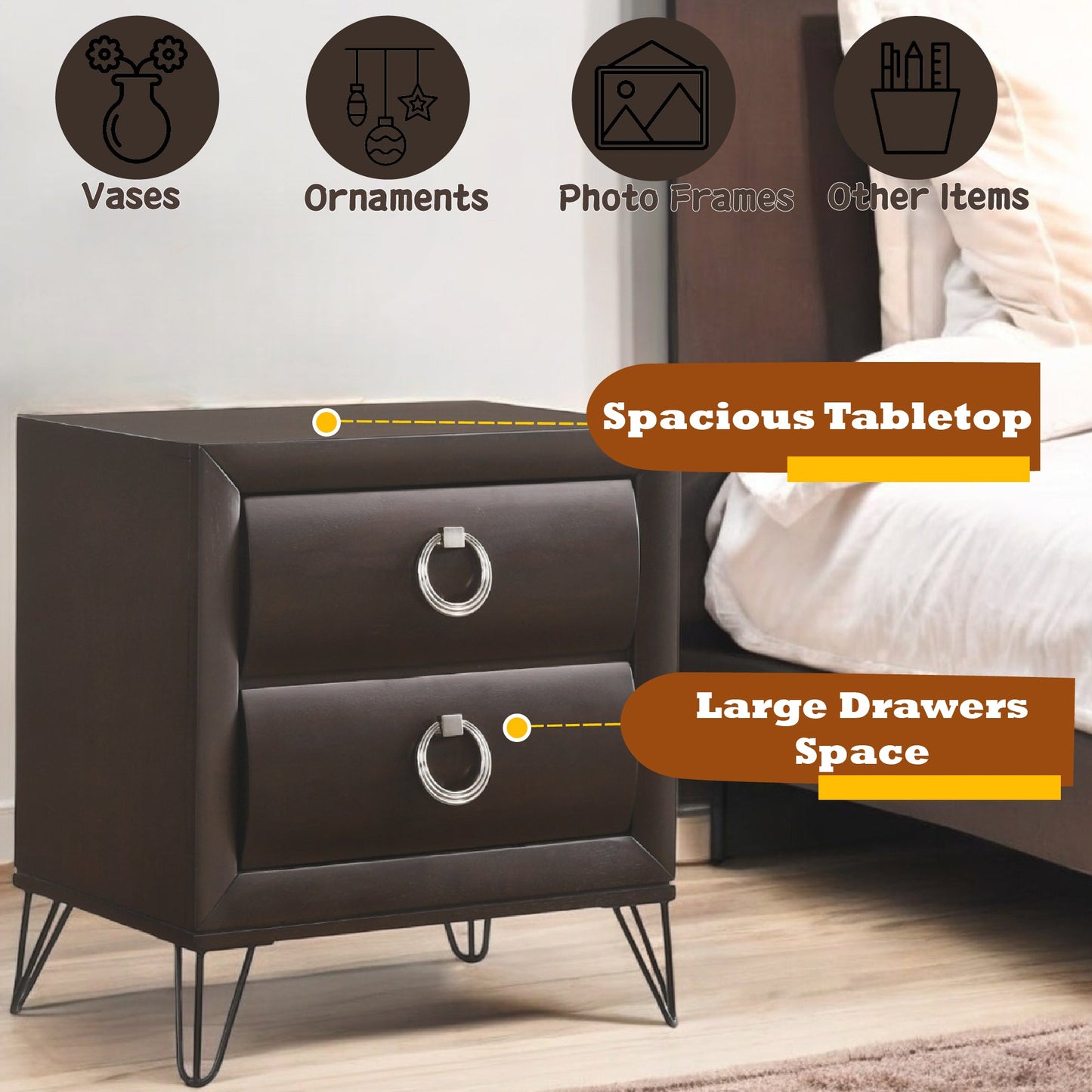 Tablita Dark Merlot Finish Nightstand
