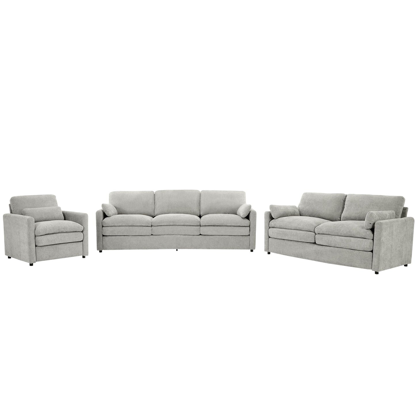 Cozy Upholstered Sofa Set For Living Room