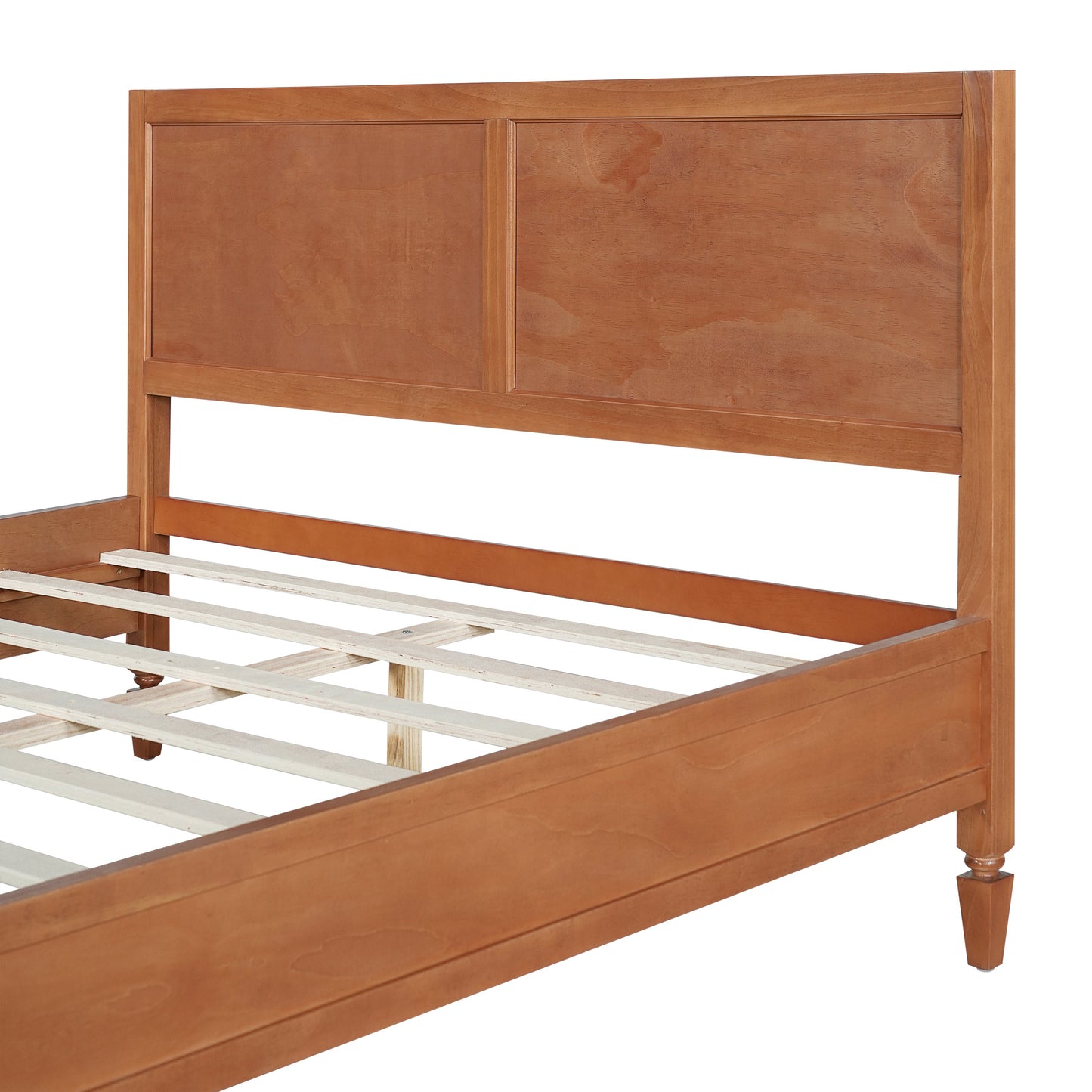 Queen Size Wood Platform Bed Frame with Classic Panel Headboard