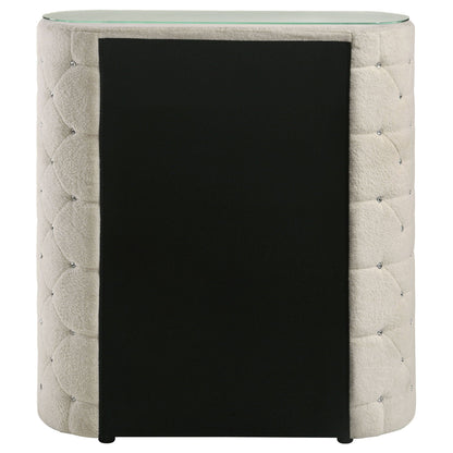 Sonya 5-drawer Upholstered Bedroom Chest of Drawers Ivory