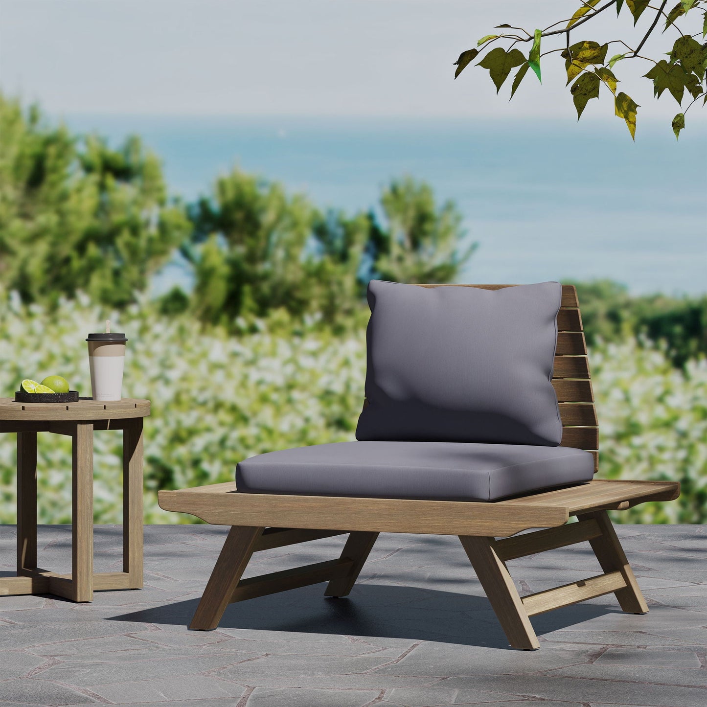 Sedona Outdoor Club Chair With Slatted Design