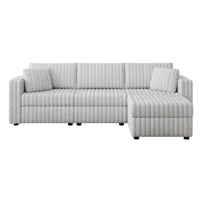 106.3" Soft 3-Person Sofa with Ottoman