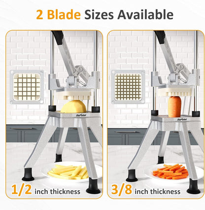 Commercial French Fry Cutter with Replaceable Blades - Aluminum