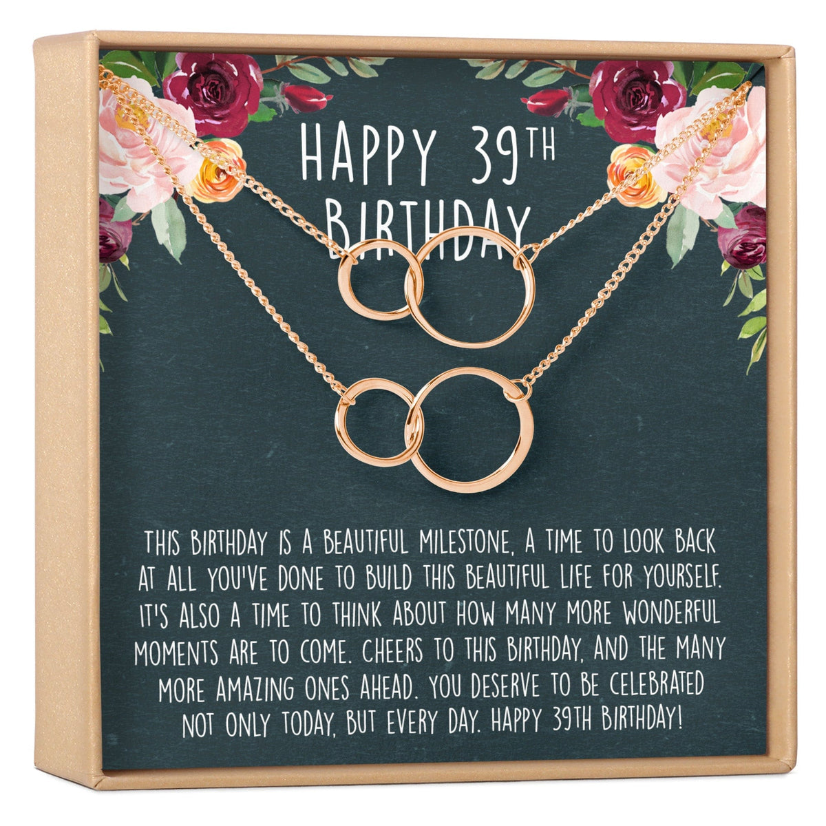 39th Birthday Necklace, Multiple Styles