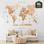 3D Wooden World Map Gold