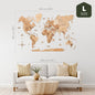 3D Wooden World Map Gold