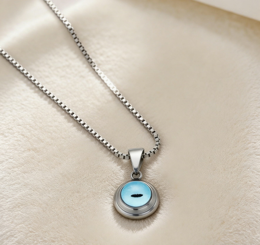 Evil Eye Stainless Steel Necklace & Earrings
