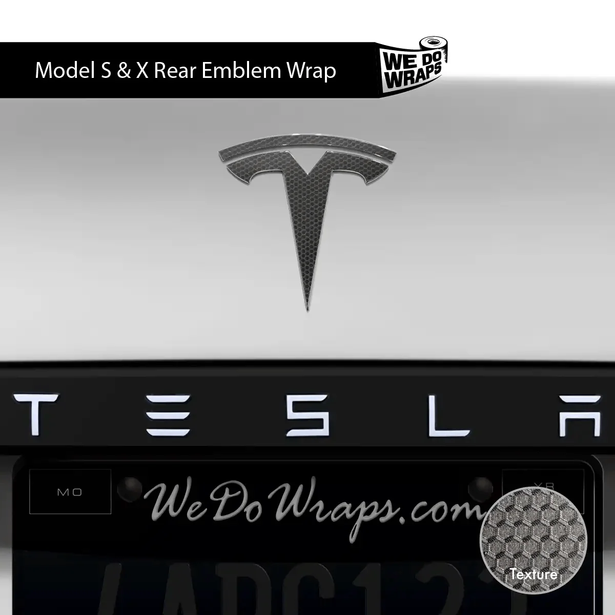3M Matrix Black Tesla Emblem Decals (Front + Back) | Model S