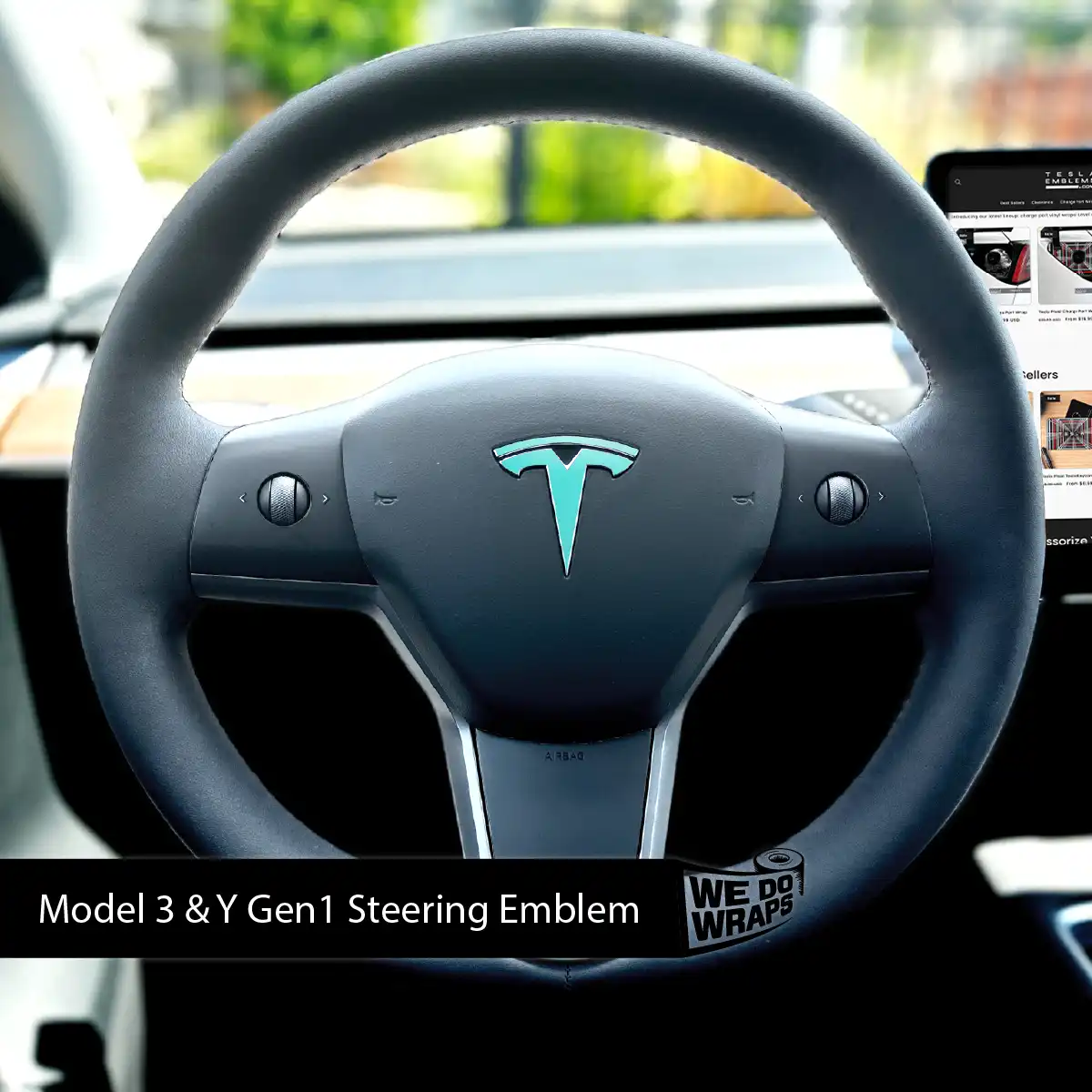 3M Satin Key West Tesla Steering Wheel Wrap | MY 2019-'25